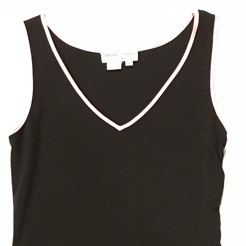 Adrianna Papell Black/Pink trimmed shirt- Size 10